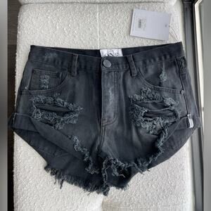 OneTeaspoon Vintage Black Bandits Shorts NWT Size 26